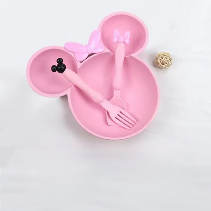 Assiette Bébé Compartiment au Design de Minnie avec Couverts